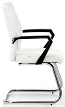 Sedia da Ufficio Visitatori in Similpelle Sake Fissa Bianca
