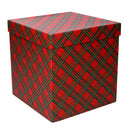 Set 3 Scatole in cartone design scozzese quadrate