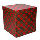 Set 3 Scatole in cartone design scozzese quadrate