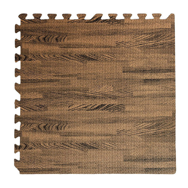 Tappeto Puzzle per Bambini Effetto Legno 4 Pezzi 60x60 cm Noce sconto