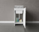 Mobile Lavatoio 1 Anta in Nobilitato 45x50x85 cm Vasca in PP con Asse in Resina e Kit di Scarico Bianco  