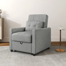 Poltrona Letto Reclinabile con Cuscino Extra 69x82x85cm Grigio Chiaro  