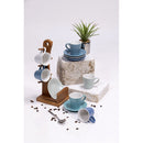 Set 6 Tazzine da Caffè con Piattino e Stand Ø6x6 cm in Gres VdE Tivoli 1996 Shades of ocean