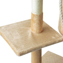 Albero Tiragraffi a 4 Livelli con Giocattoli Beige 40x40x114 cm 