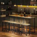 Set da Pranzo 3 Pezzi con Tavolo da Cucina e 2 Sgabelli Bar in Legno e Acciaio color Legno e Nero    