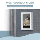Pensile da Bagno 1 Anta Specchio 41x14x60 cm a Chiusura Magnetica Bianco