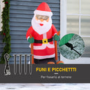 Babbo Natale Gonfiabile 85x45x124 cm su Sci con Luci LED Multicolore