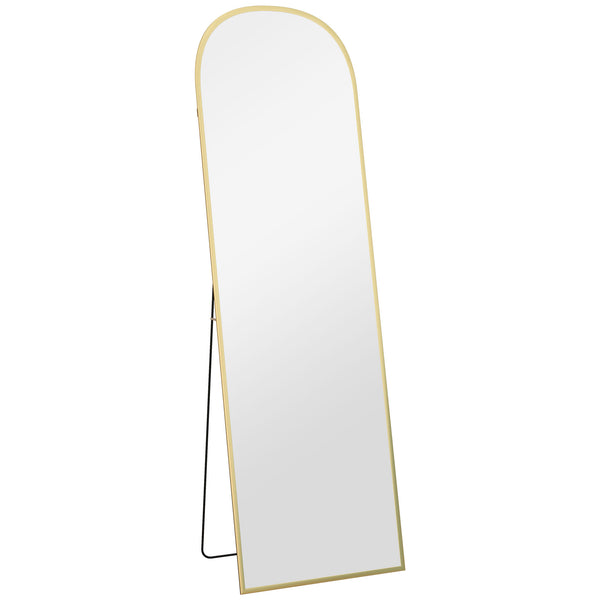 Specchio a Figura Intera da Terra o Parete 50x170cm con Supporto Pieghevole in Lega di Alluminio Oro sconto