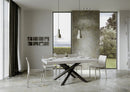 Tavolo Allungabile 200-460x90x77 cm Volantis Premium Bianco Frassino Telaio Antracite 