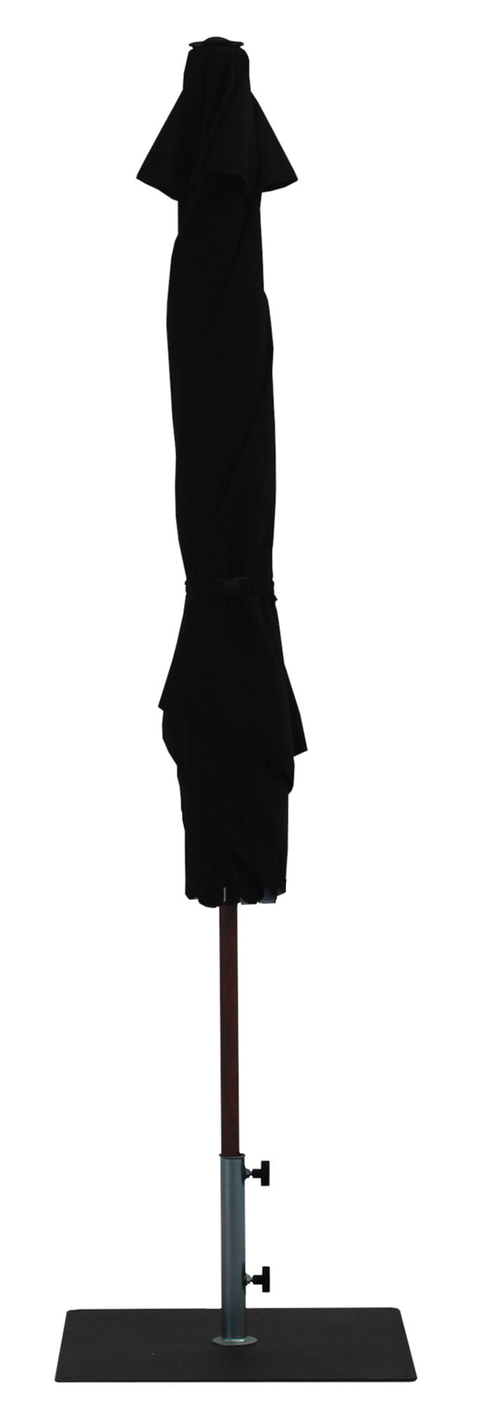 Ombrellone da Giardino Ø3 m Palo Ø38 mm in Alluminio Effetto Legno Tessuto Olefin Trend Wood Nero