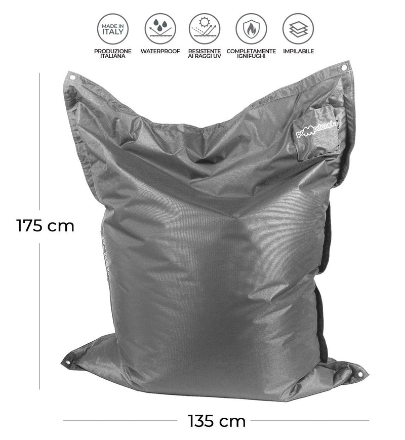 Cuscinone Poltrona Pouf Gigante 175x135 cm in Acrilico Pomodone Arancione