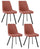 Set 4 Sedie 48x60xH87 cm in Microfibra Fox Ruggine