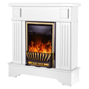 Camino Elettrico da Pavimento 109,2x103,4x30 cm Effetto Fiamma 2000W Marina Extra & Meridian Bianco