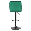 Set 2 Sgabelli 44x38x63/82 cm in Velluto con Base Nera Ottanio