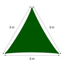 Tenda a Vela Ombreggiante Trinagolare 5x5x5m con corda Verde