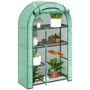 Serra a Parete a 4 Livelli 100x45x160 cm con Porta a Cerniera in Acciaio e PE Verde  