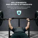 Panca per Pettorali ad Altezza Regolabile 150x150x60-85 cm in Acciaio Nero 