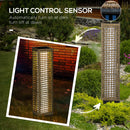 Lampada Solare da Giardino con Pannello di Ricarica 15,5x15,5x69 cm in Acciaio e Rattan Nero e Marrone