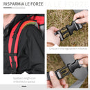 Zaino Porta Bimbo Pieghevole 38x77x87,5 cm per Trekking in Tessuto Oxford Rosso