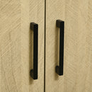 Credenza 6 Ripiani 2 Ante 76x40x179 cm in Truciolato Grigio e Rovere