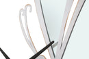 Orologio Glam Farfalla Bianco 66x4,5x64 cm in Ferro MDF e Specchio Bianco
