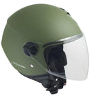 Casco Jet per Scooter Visiera Lunga CGM Florence 107A Verde Opaco XS - (53-54 cm)