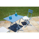 Set da Giardino in Ferro 60X60cm Vorghini Bistrò Quadrato Avio