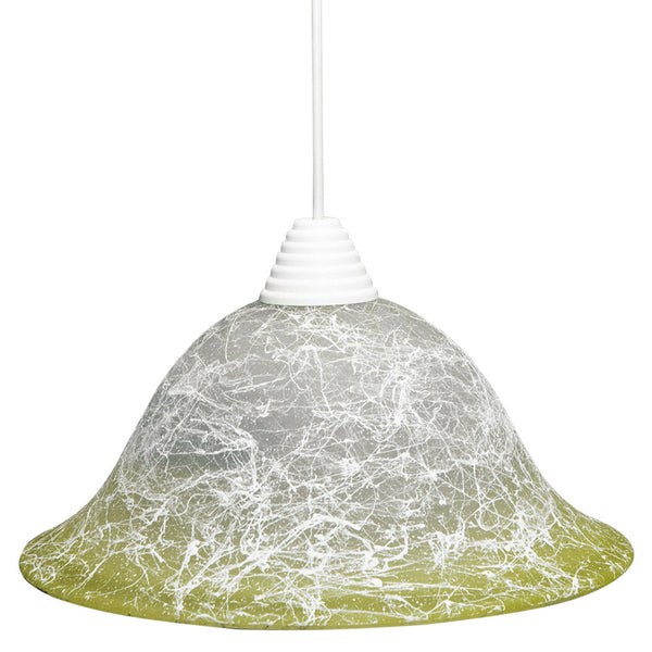 online Sospensione D30 1xE27 Montatura Bianca Vetro Filante Verde E-Energy Iole