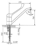 Rubinetto Cucina Miscelatore Monocomando con Leva Clinica Apell APF3287CR Cromato