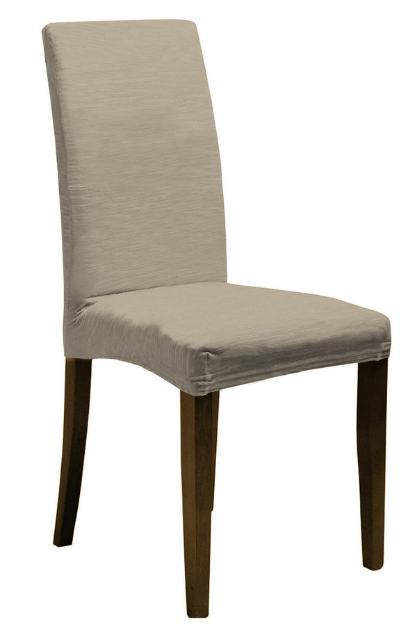 Set 2 Coprisedie Elasticizzati in Poliestere Panna acquista