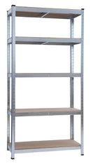 Scaffale 5 Ripiani in Acciaio Galvanizzato e MDF Fadi Silver