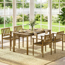 Set 5 Pezzi da Giardino con Tavolo 159x80x74 cm e 4 Sedie in Legno di Acacia Color Teak      