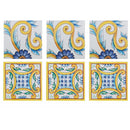 Set 6 Sottobicchieri 10x10x1 cm  in Ceramica VdE Tivoli 1996 Le Riggiole