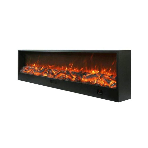 prezzo Camino Elettrico da Incasso 50,7x20x200 cm 1500W Effetto Fiamma Sined Vesuvio Nero