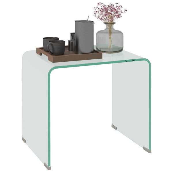 online Tavolino da Salotto in Vetro Temperato Design Monoblocco Moderno 50x40x45 cm