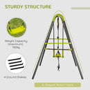 Set Altalena 3 Posti con Cavallina e Arrampicata + Scivolo Nero e Verde