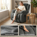 Poltrona Elettrica Alzapersona Reclinabile 150° 93x104x100 cm con Seduta Ampia Massaggiante e Riscaldata in Velluto Grigio      