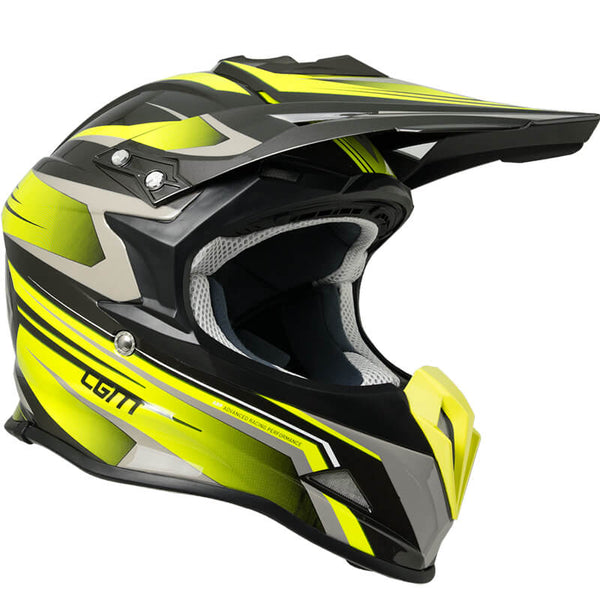 acquista Casco Integrale per Moto Cross con Frontino CGM Track 601G Giallo Fluo
