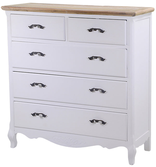 sconto Comò in Legno 5 Cassetti Country