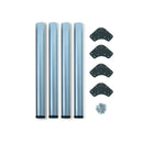 Kit 4 Gambe per Tavolo Regolabili Ø6x71/73 cm in Acciaio Emuca Grigio Metallizzato