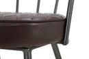 Poltrona Iron Line 52x58x75 cm in Ferro e Spugna e PU Marrone e Grigio