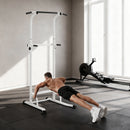 Stazione Fitness con Barre per Dip e Trazioni Altezza Regolabile 176,5-227 cm e Capacità 120 kg Bianco      
