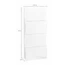 Scarpiera 4 Ante a Ribalta Onda 71x26,6x161,4 cm Finitura in Melamina Antracite Opaco 