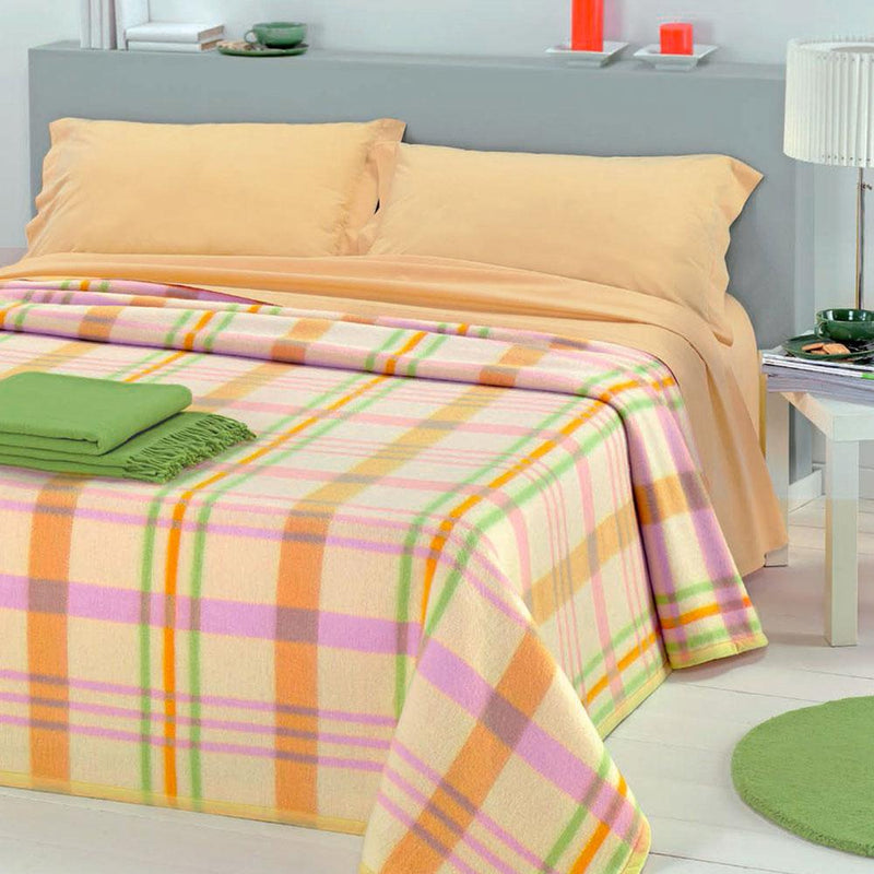 Coperta Misto Lana 380gr Cober Scozia Arancio\/Lilla