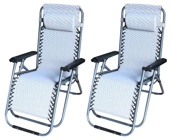 online \ Pieghevole 90x66x108 cm in Metallo e Textilene Bianco e Grigio e Nero