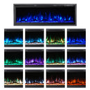 Camino Elettrico Da Parete A Incasso Frontale 127x14x45 cm Chicago Nero      