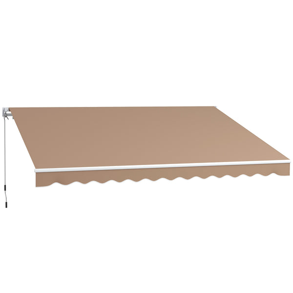 Tenda da Sole per Esterno 350x250 cm Avvolgibile a Bracci con Apertura a Manovella Marrone prezzo