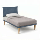Letto 1 Piazza e Mezza con Rete Rivestita Microfibra Blu Tessis Testata Soft Varie Misure