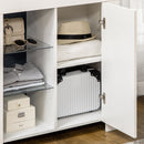 Mobiletto  75x35x82 cm in Truciolato e Metallo Bianco