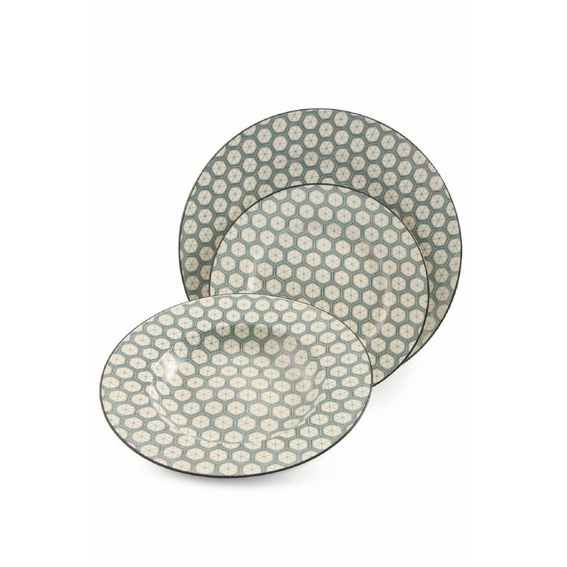 Servizio Piatti 18 Pezzi in Gres Villa d'Este Piper